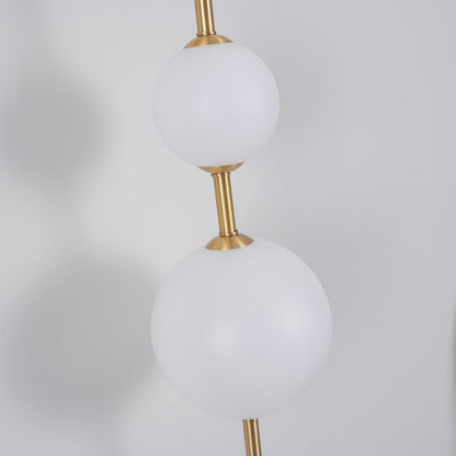 LED Globe Sconce Hardwired Wall Mount Fixture 26 Inch Brass Finish Sphere Shade Lighting for Bedroom Bath Hallway Reading Nook Accent Indoor