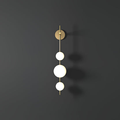 LED Globe Sconce Hardwired Wall Mount Fixture 26 Inch Brass Finish Sphere Shade Lighting for Bedroom Bath Hallway Reading Nook Accent Indoor