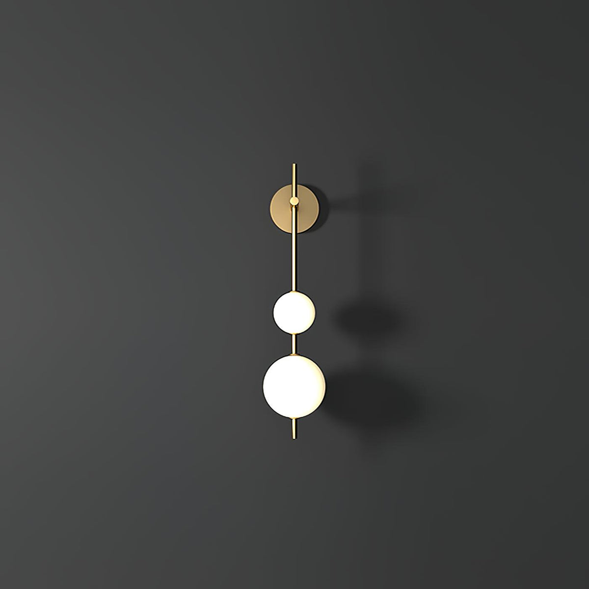 LED Globe Sconce Hardwired Wall Mount Fixture 26 Inch Brass Finish Sphere Shade Lighting for Bedroom Bath Hallway Reading Nook Accent Indoor