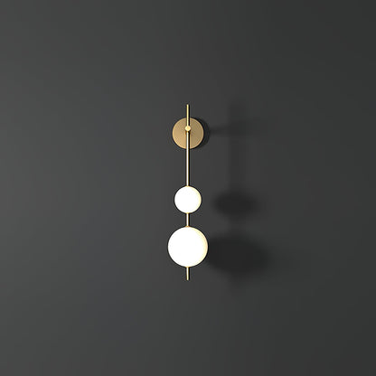 LED Globe Sconce Hardwired Wall Mount Fixture 26 Inch Brass Finish Sphere Shade Lighting for Bedroom Bath Hallway Reading Nook Accent Indoor