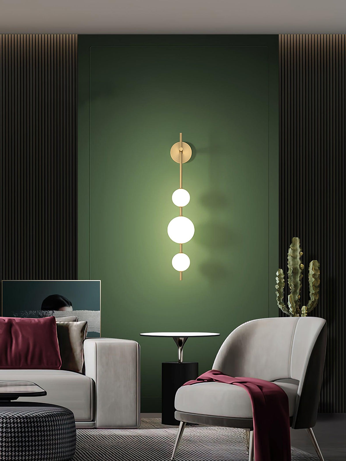 LED Globe Sconce Hardwired Wall Mount Fixture 26 Inch Brass Finish Sphere Shade Lighting for Bedroom Bath Hallway Reading Nook Accent Indoor