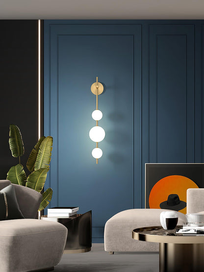 LED Globe Sconce Hardwired Wall Mount Fixture 26 Inch Brass Finish Sphere Shade Lighting for Bedroom Bath Hallway Reading Nook Accent Indoor