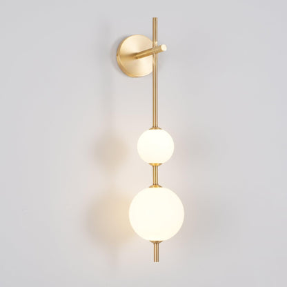 LED Globe Sconce Hardwired Wall Mount Fixture 26 Inch Brass Finish Sphere Shade Lighting for Bedroom Bath Hallway Reading Nook Accent Indoor