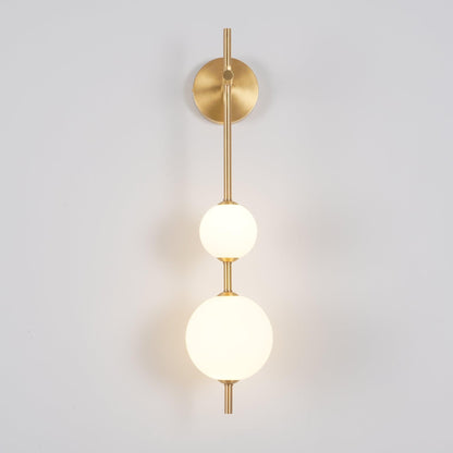 LED Globe Sconce Hardwired Wall Mount Fixture 26 Inch Brass Finish Sphere Shade Lighting for Bedroom Bath Hallway Reading Nook Accent Indoor