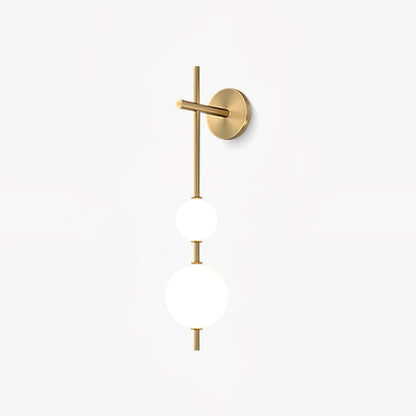 LED Globe Sconce Hardwired Wall Mount Fixture 26 Inch Brass Finish Sphere Shade Lighting for Bedroom Bath Hallway Reading Nook Accent Indoor