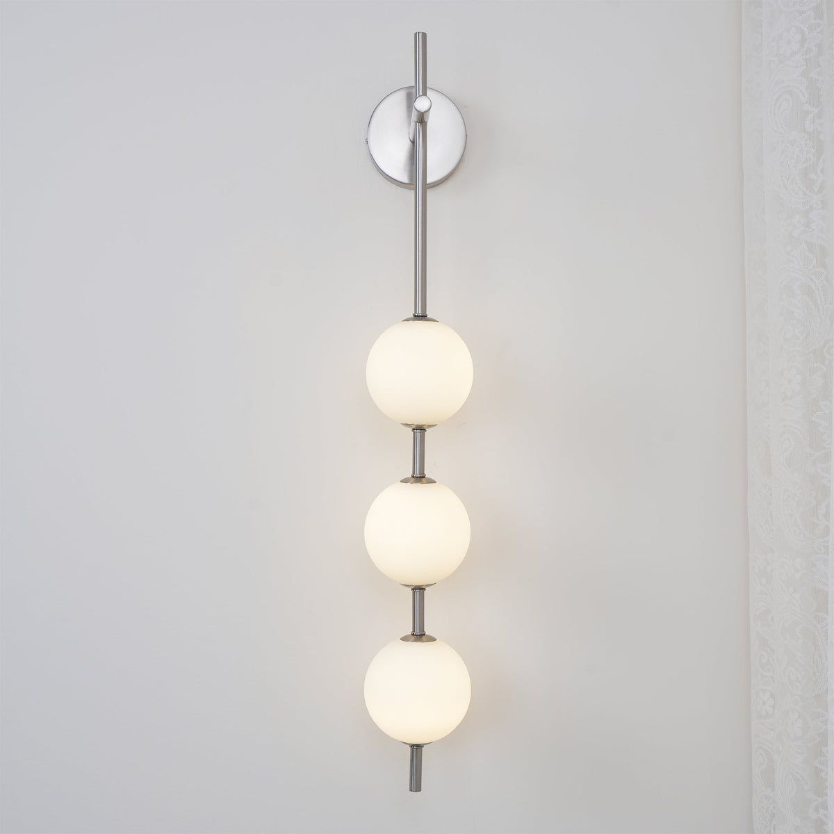 LED Globe Sconce Hardwired Wall Mount Fixture 26 Inch Brass Finish Sphere Shade Lighting for Bedroom Bath Hallway Reading Nook Accent Indoor