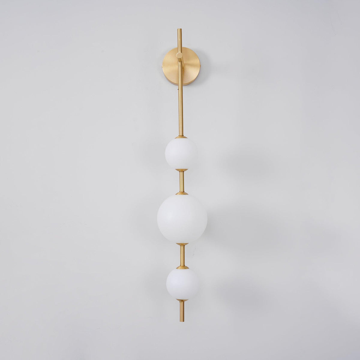 LED Globe Sconce Hardwired Wall Mount Fixture 26 Inch Brass Finish Sphere Shade Lighting for Bedroom Bath Hallway Reading Nook Accent Indoor