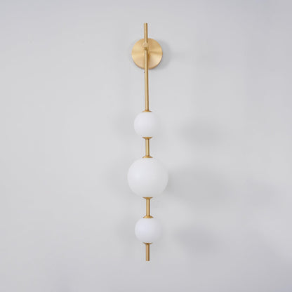 LED Globe Sconce Hardwired Wall Mount Fixture 26 Inch Brass Finish Sphere Shade Lighting for Bedroom Bath Hallway Reading Nook Accent Indoor