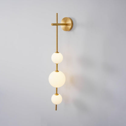 LED Globe Sconce Hardwired Wall Mount Fixture 26 Inch Brass Finish Sphere Shade Lighting for Bedroom Bath Hallway Reading Nook Accent Indoor