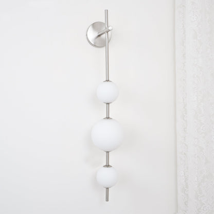 LED Globe Sconce Hardwired Wall Mount Fixture 26 Inch Brass Finish Sphere Shade Lighting for Bedroom Bath Hallway Reading Nook Accent Indoor