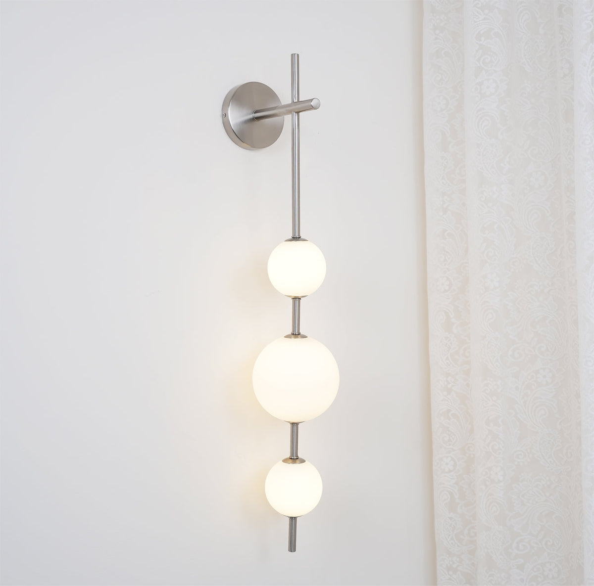 LED Globe Sconce Hardwired Wall Mount Fixture 26 Inch Brass Finish Sphere Shade Lighting for Bedroom Bath Hallway Reading Nook Accent Indoor