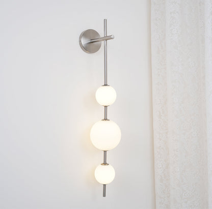 LED Globe Sconce Hardwired Wall Mount Fixture 26 Inch Brass Finish Sphere Shade Lighting for Bedroom Bath Hallway Reading Nook Accent Indoor