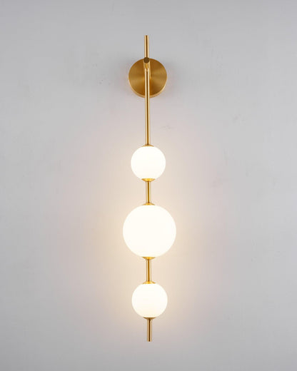 LED Globe Sconce Hardwired Wall Mount Fixture 26 Inch Brass Finish Sphere Shade Lighting for Bedroom Bath Hallway Reading Nook Accent Indoor