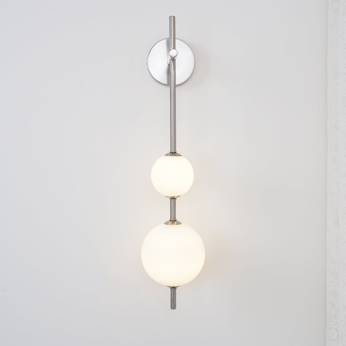 LED Globe Sconce Hardwired Wall Mount Fixture 26 Inch Brass Finish Sphere Shade Lighting for Bedroom Bath Hallway Reading Nook Accent Indoor