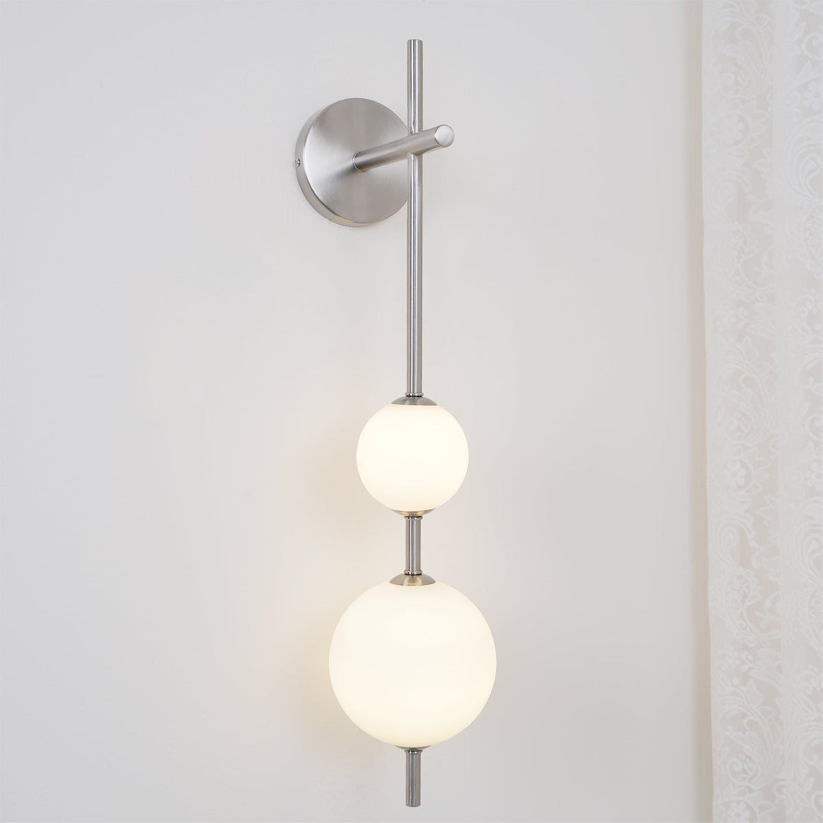 LED Globe Sconce Hardwired Wall Mount Fixture 26 Inch Brass Finish Sphere Shade Lighting for Bedroom Bath Hallway Reading Nook Accent Indoor