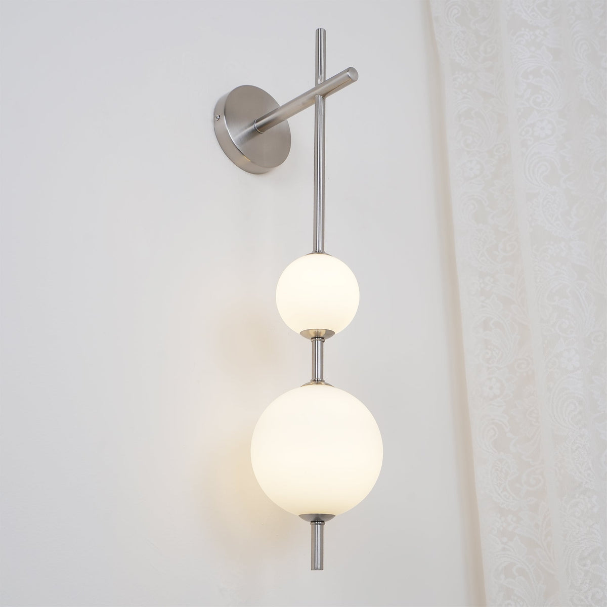 LED Globe Sconce Hardwired Wall Mount Fixture 26 Inch Brass Finish Sphere Shade Lighting for Bedroom Bath Hallway Reading Nook Accent Indoor