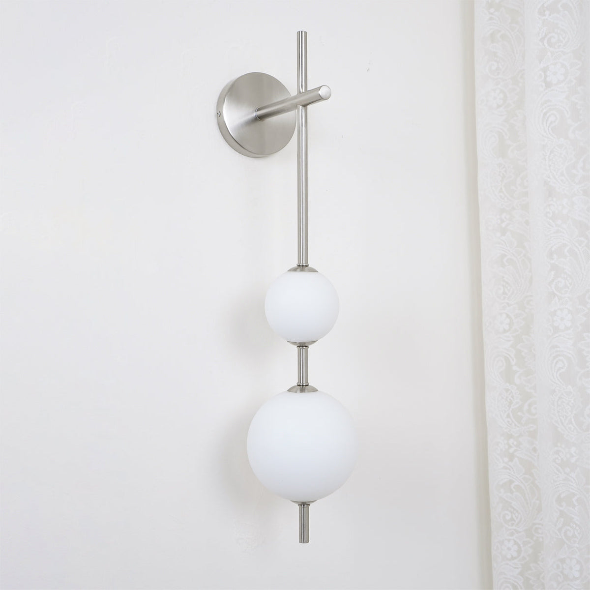 LED Globe Sconce Hardwired Wall Mount Fixture 26 Inch Brass Finish Sphere Shade Lighting for Bedroom Bath Hallway Reading Nook Accent Indoor