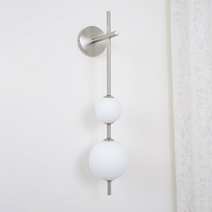 LED Globe Sconce Hardwired Wall Mount Fixture 26 Inch Brass Finish Sphere Shade Lighting for Bedroom Bath Hallway Reading Nook Accent Indoor