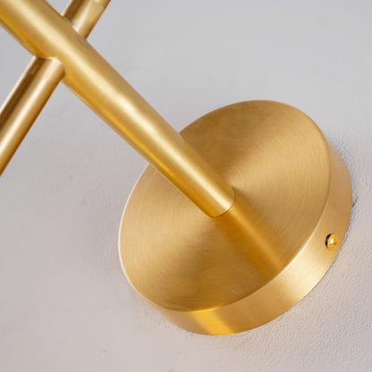 LED Globe Sconce Hardwired Wall Mount Fixture 26 Inch Brass Finish Sphere Shade Lighting for Bedroom Bath Hallway Reading Nook Accent Indoor