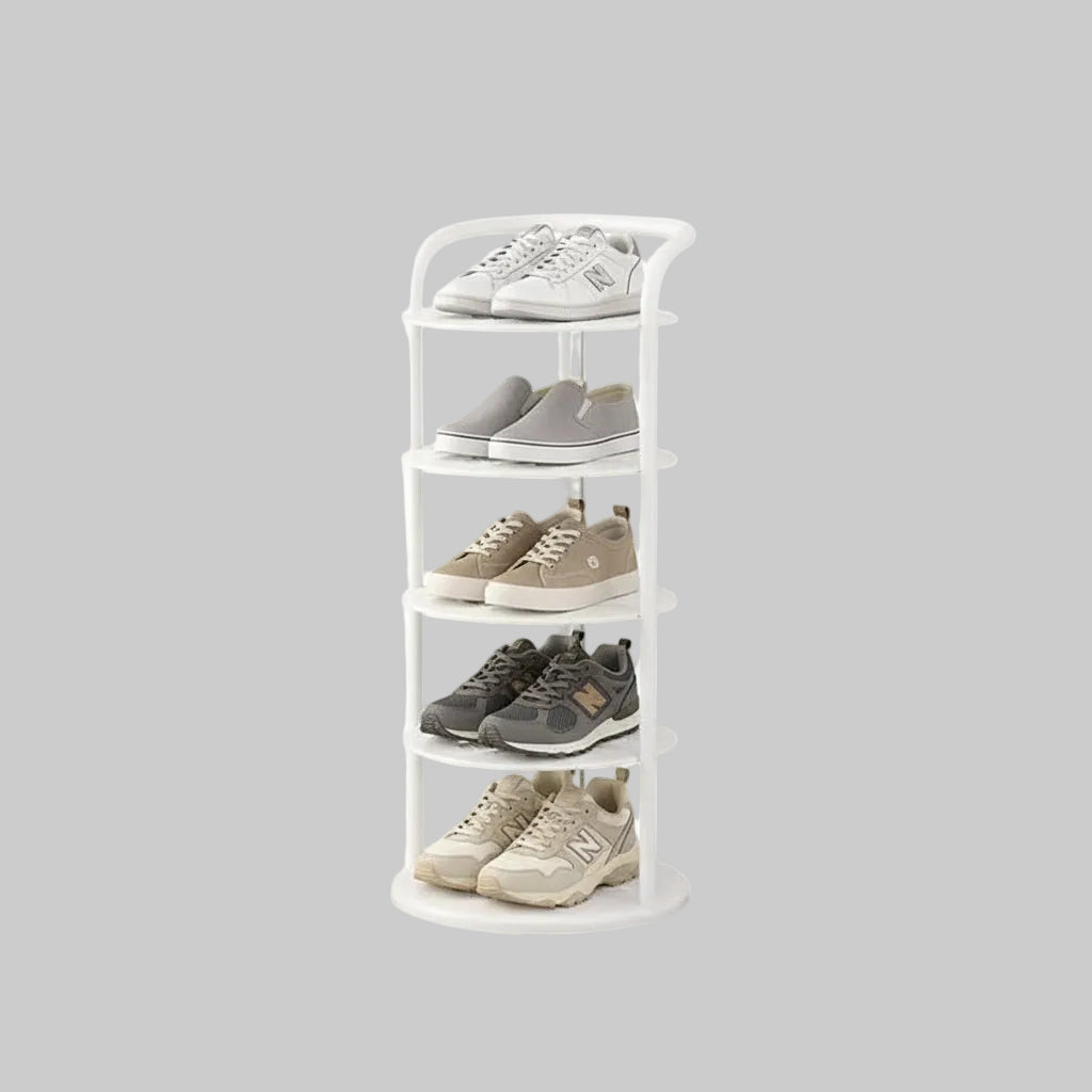Vertical Shoe Rack | Space-Saving Metal Organizer with Multiple Tiers | Minimalist Design for Entryway Storage