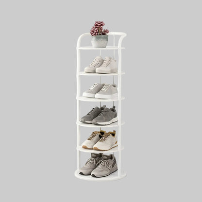 Vertical Shoe Rack | Space-Saving Metal Organizer with Multiple Tiers | Minimalist Design for Entryway Storage