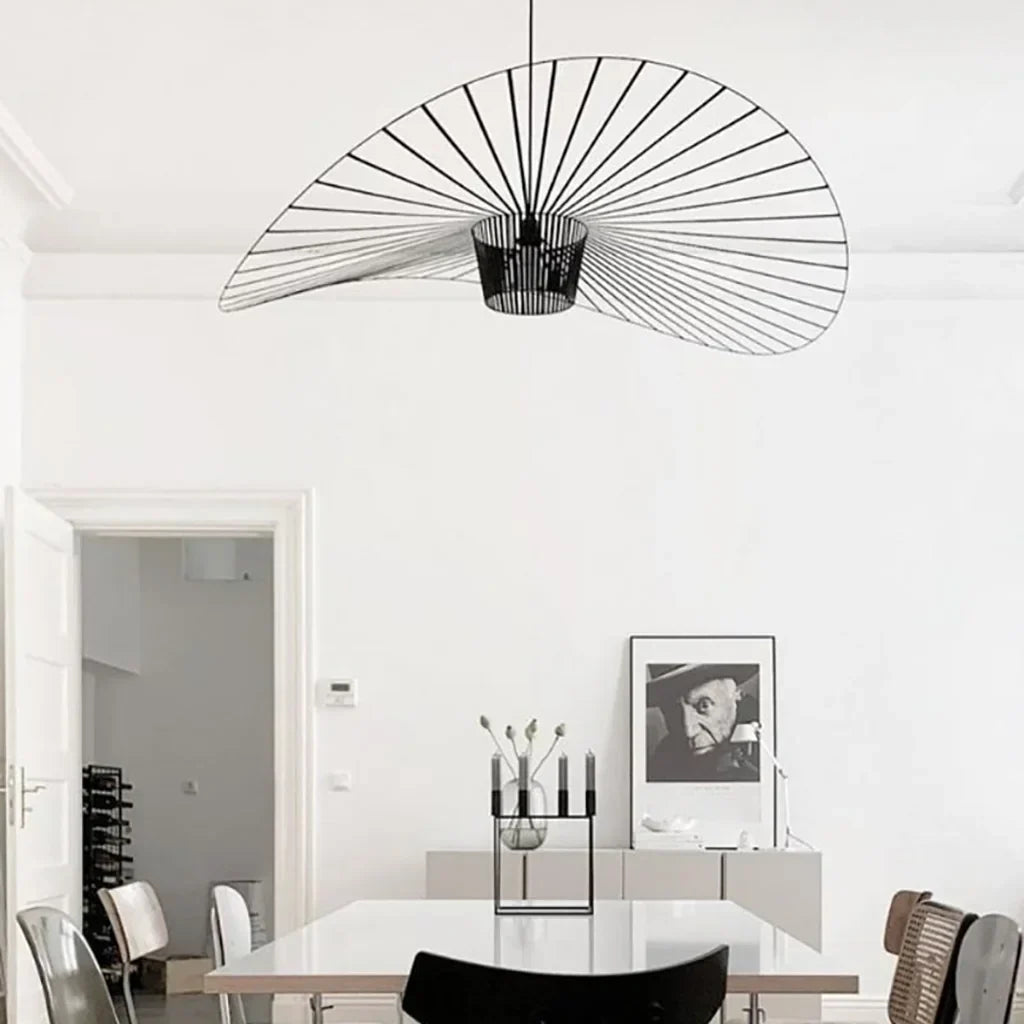 Sculptural Suspended Fixture with Adjustable Drop 59 in Diameter for Dining Tables & Open Floor Plans Kitchen Islands Modern Statement Overh