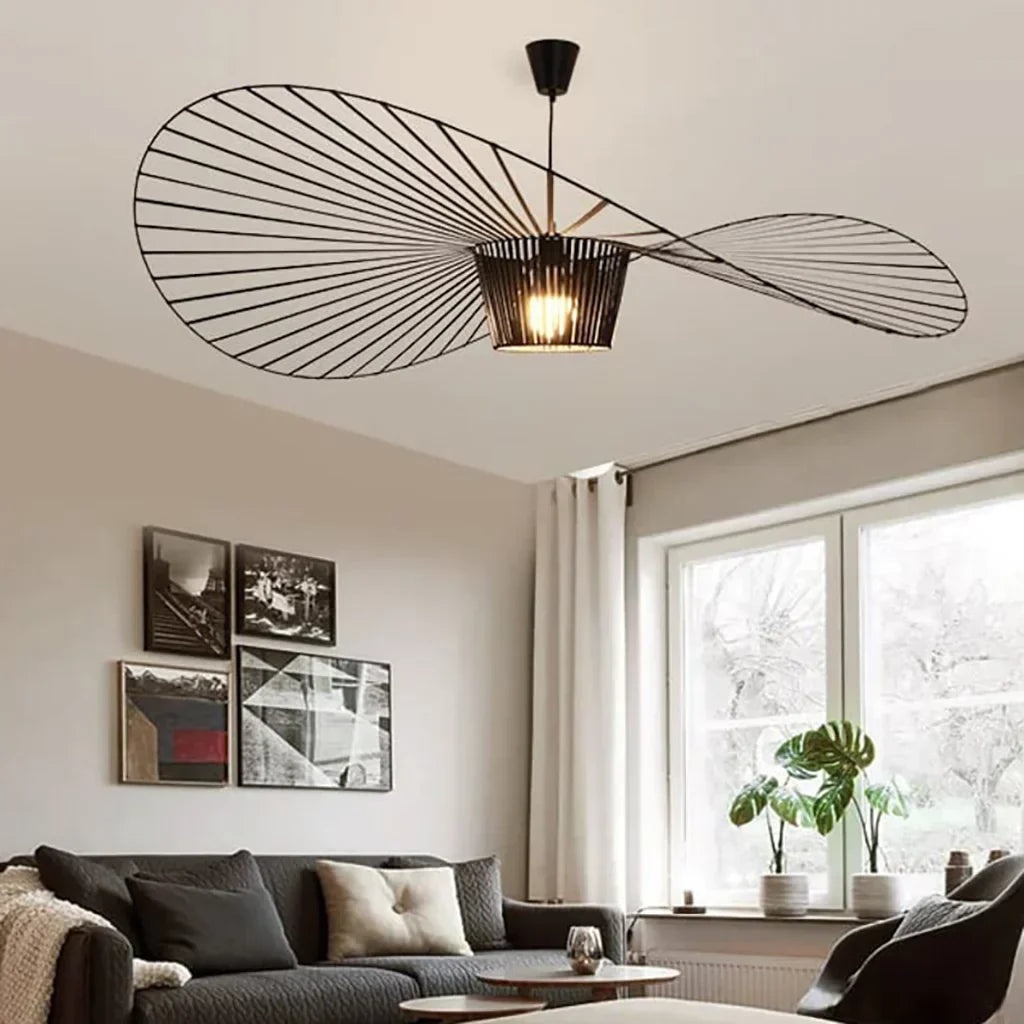 Adjustable Hanging Light Metal & Fabric for Dining Table Kitchen Island Modern Ceiling Fixture E27 Socket Wide Shade Contemporary Home Decor