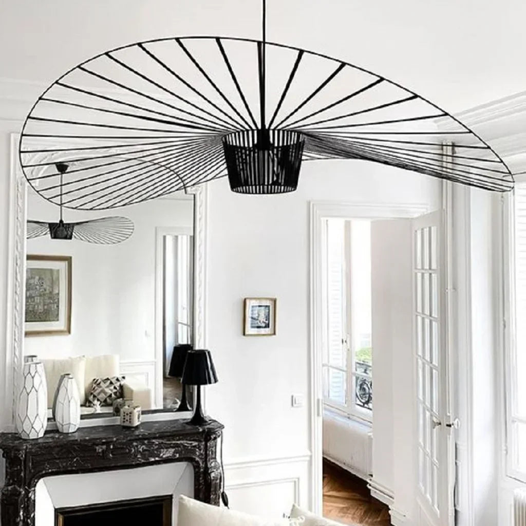 Adjustable Hanging Light Metal & Fabric for Dining Table Kitchen Island Modern Ceiling Fixture E27 Socket Wide Shade Contemporary Home Decor