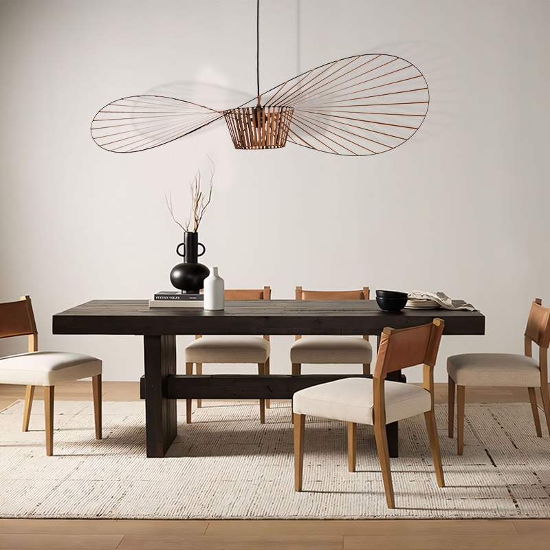 Adjustable Hanging Light Metal & Fabric for Dining Table Kitchen Island Modern Ceiling Fixture E27 Socket Wide Shade Contemporary Home Decor