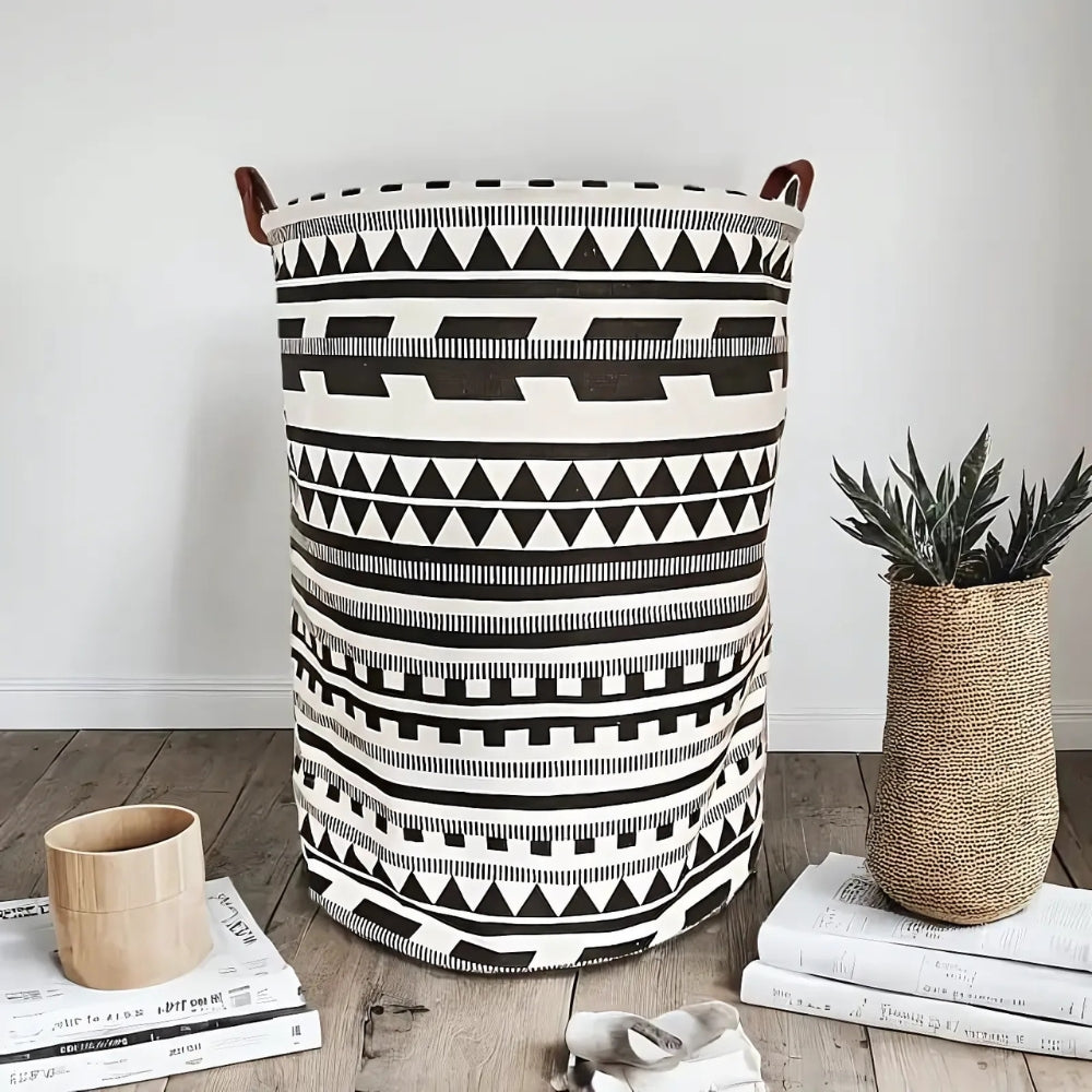 Vero Laundry Hamper - Foldable Tribal Pattern, Large Capacity