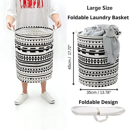 Vero Laundry Hamper - Foldable Tribal Pattern, Large Capacity