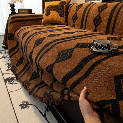 Vibe Tide Sofa Cover - Microfiber Blend, Bohemian Stripe