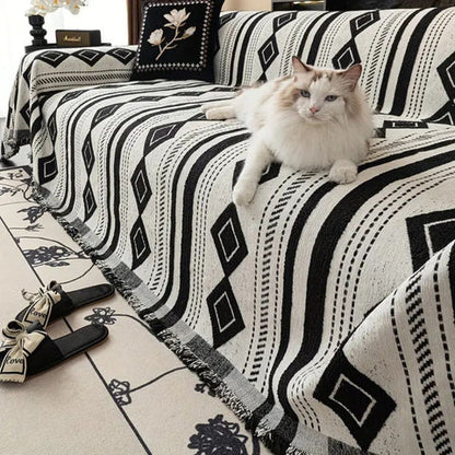 Vibe Tide Sofa Cover - Microfiber Blend, Bohemian Stripe