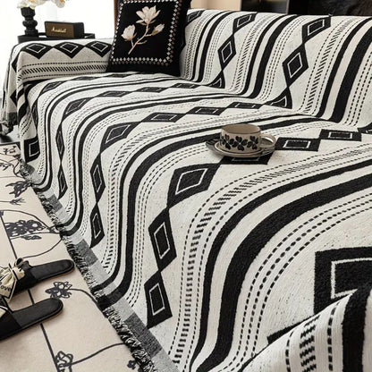 Vibe Tide Sofa Cover - Microfiber Blend, Bohemian Stripe