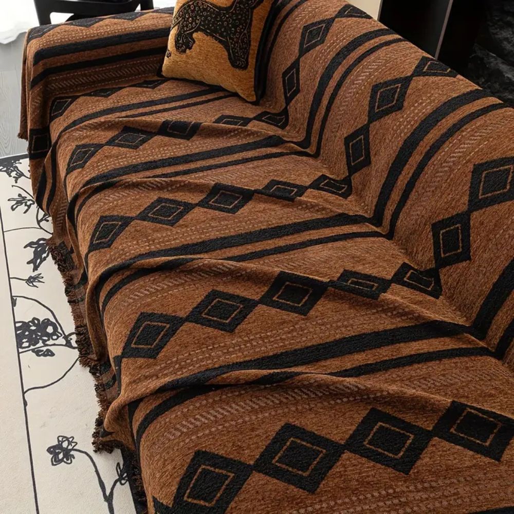 Vibe Tide Sofa Cover - Microfiber Blend, Bohemian Stripe