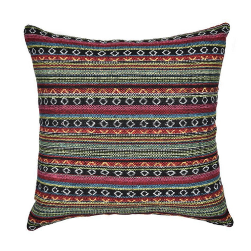 Vibrant Cushion Cover - Woven Microfiber, Bohemian Geometric Design