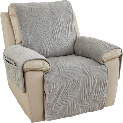 Vibrant Leaf Recliner Cover - Anti-Slip Microfibre, Universal Fit