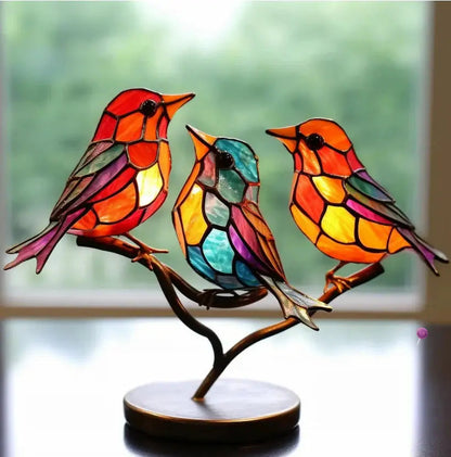 Vibrant Window Decoration | Nature-Inspired Bird Art with Sunlight Reflection | Cheerful Accent for Home Decor