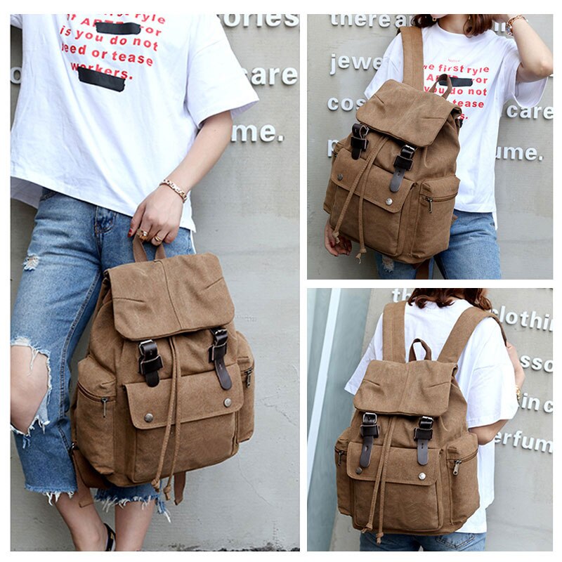 Classic Canvas Rucksack with Ample Storage for Daily Adventures