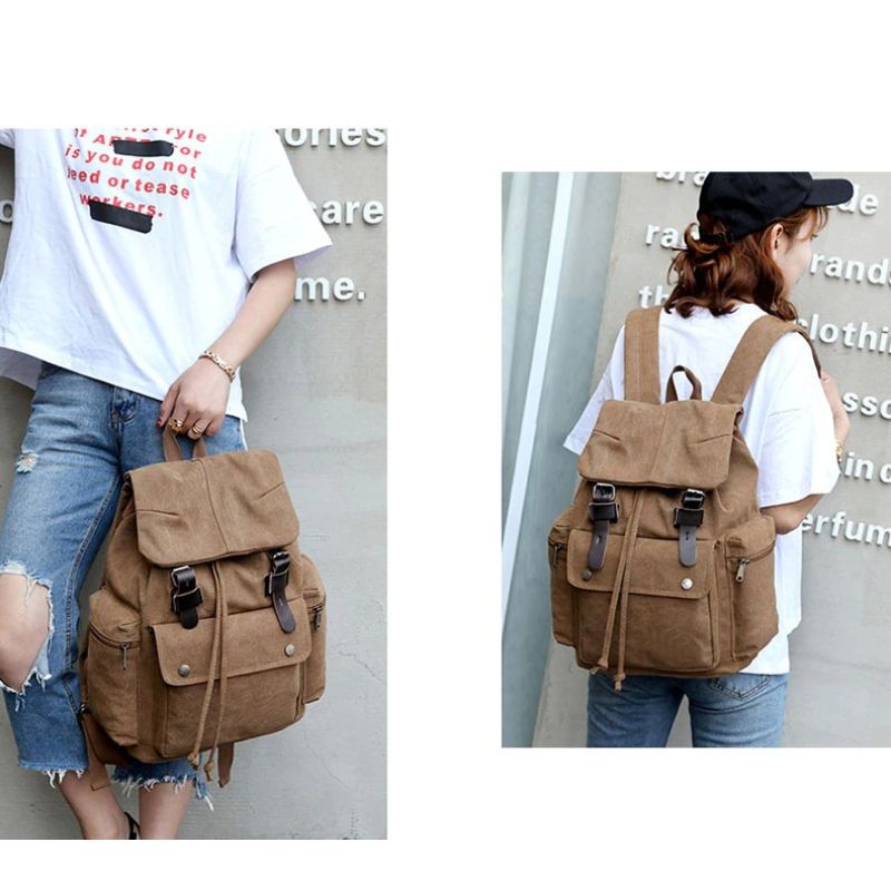 Classic Canvas Rucksack with Ample Storage for Daily Adventures
