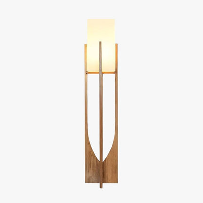 Standing Lamp with Fabric Shade 57 Inches Tall Ash Wood Uplight for Bedrooms Reading Nooks Living Spaces Modern Homes