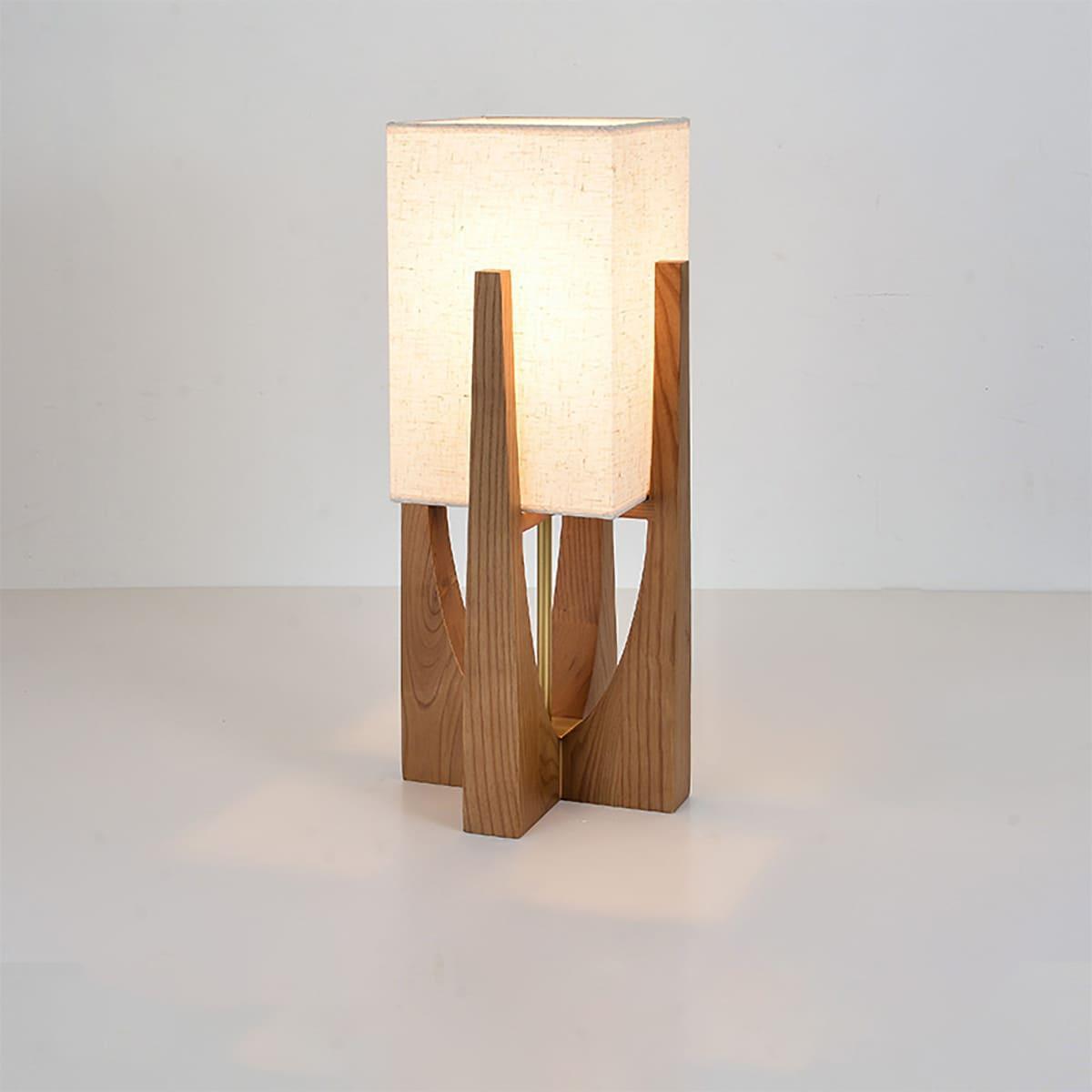 Standing Lamp with Fabric Shade 57 Inches Tall Ash Wood Uplight for Bedrooms Reading Nooks Living Spaces Modern Homes