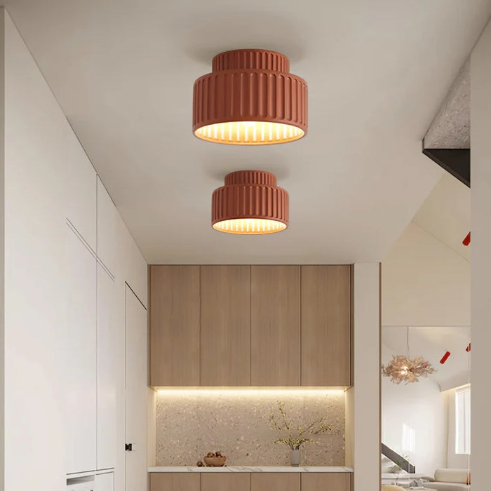 Flush Mount Resin Ceiling Light 10 in White for Low Ceilings Kitchen Hallway Bedroom Dining Room Compact Overhead Fixture E26 Socket