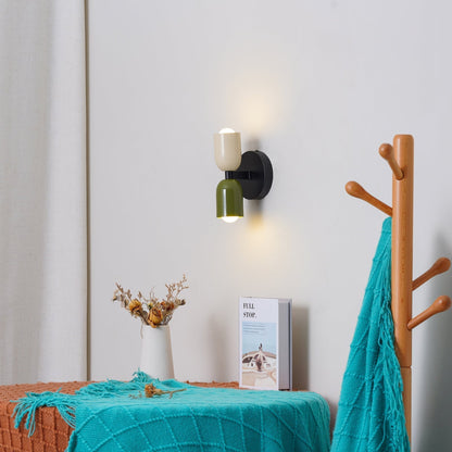 Glass Sconce Dual-Direction Fixture Green 4.7 in Contemporary Bedside Hallway Uplighter Downlighter for Home Apartment Lounge Passage Ambien