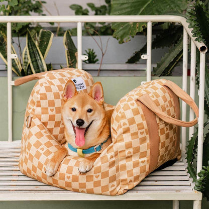 Portable Pet Carrier Booster Seat with Safety Harness and Washable Cover for Small Dogs