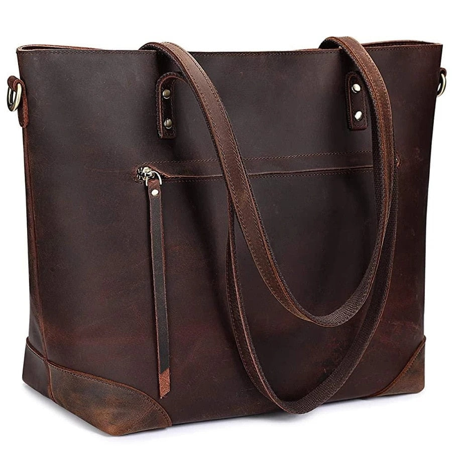 Ortekor Vintage Collection | Leather Tote Bag with Adjustable Strap | Spacious Design for Everyday Elegance