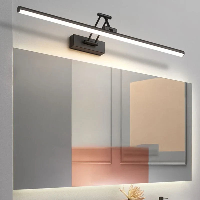 Adjustable LED Vanity Light 12 Inch Three Color Modes Metal Black White Mirror Bathroom Sconce Powder Room Lighting Fixture Makeup Grooming