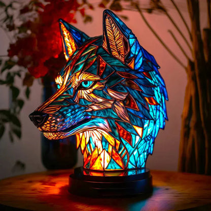 VitraFauna | Artistic Stained Glass Table Lamp with Unique Animal Prints | Stylish Lighting for Cozy Atmosphere