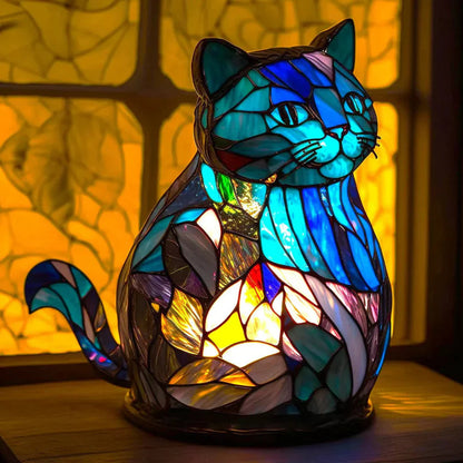 VitraFauna | Artistic Stained Glass Table Lamp with Unique Animal Prints | Stylish Lighting for Cozy Atmosphere