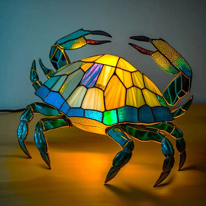 VitraFauna | Artistic Stained Glass Table Lamp with Unique Animal Prints | Stylish Lighting for Cozy Atmosphere